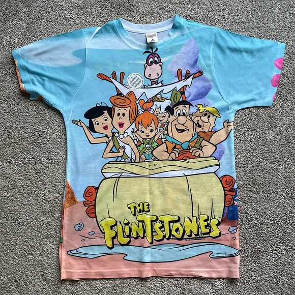 NEW AOP Flintstones T-Shirt - Picture 1 of 5
